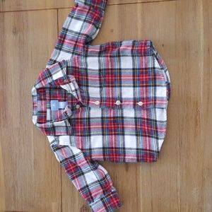 Baby GAP Button Up Flannel Collared Plaid Shirt